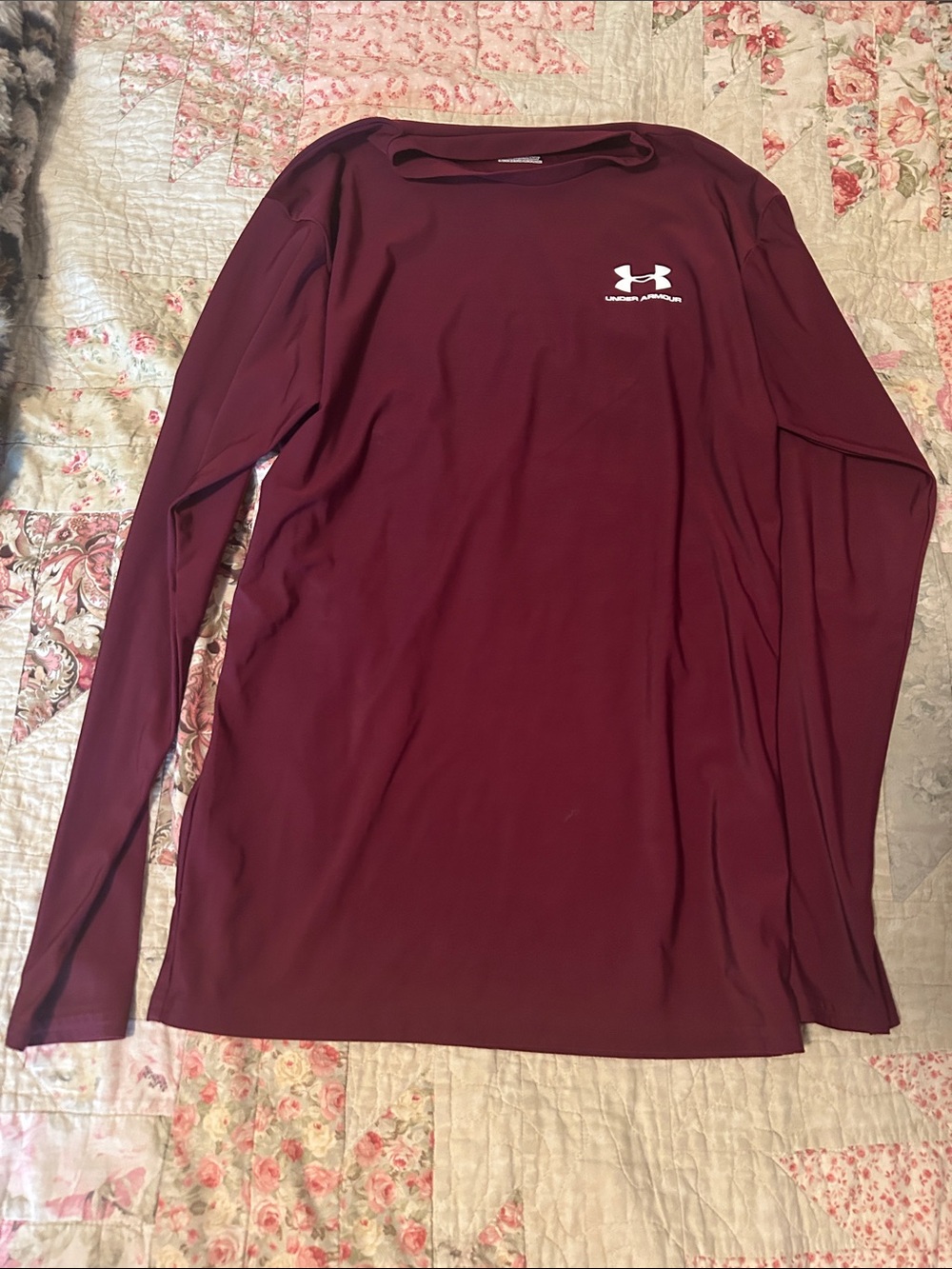 Under Armour Burgundy Long Sleeve Performance Shirt